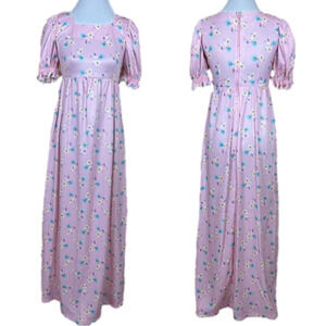 VINTAGE Pink Floral Prairie Dress